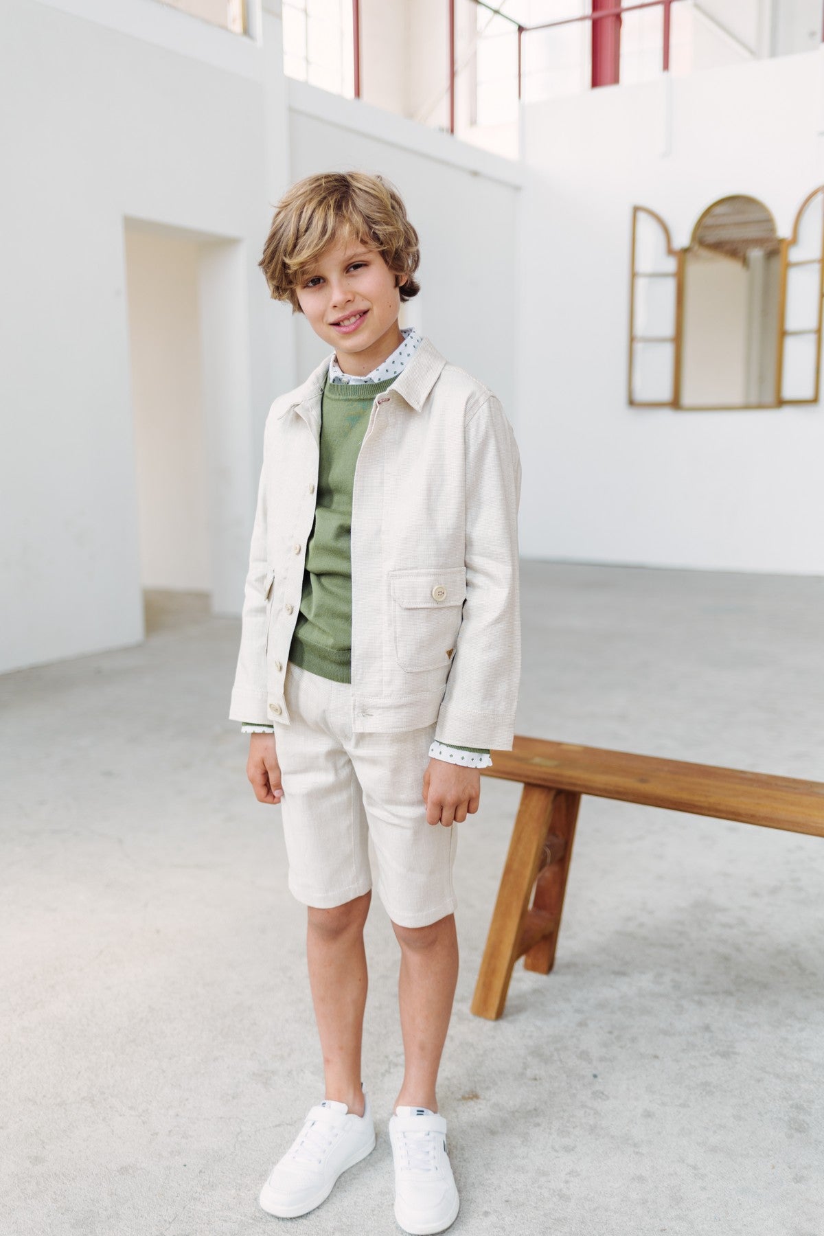 Oscar Hemd wit/groen