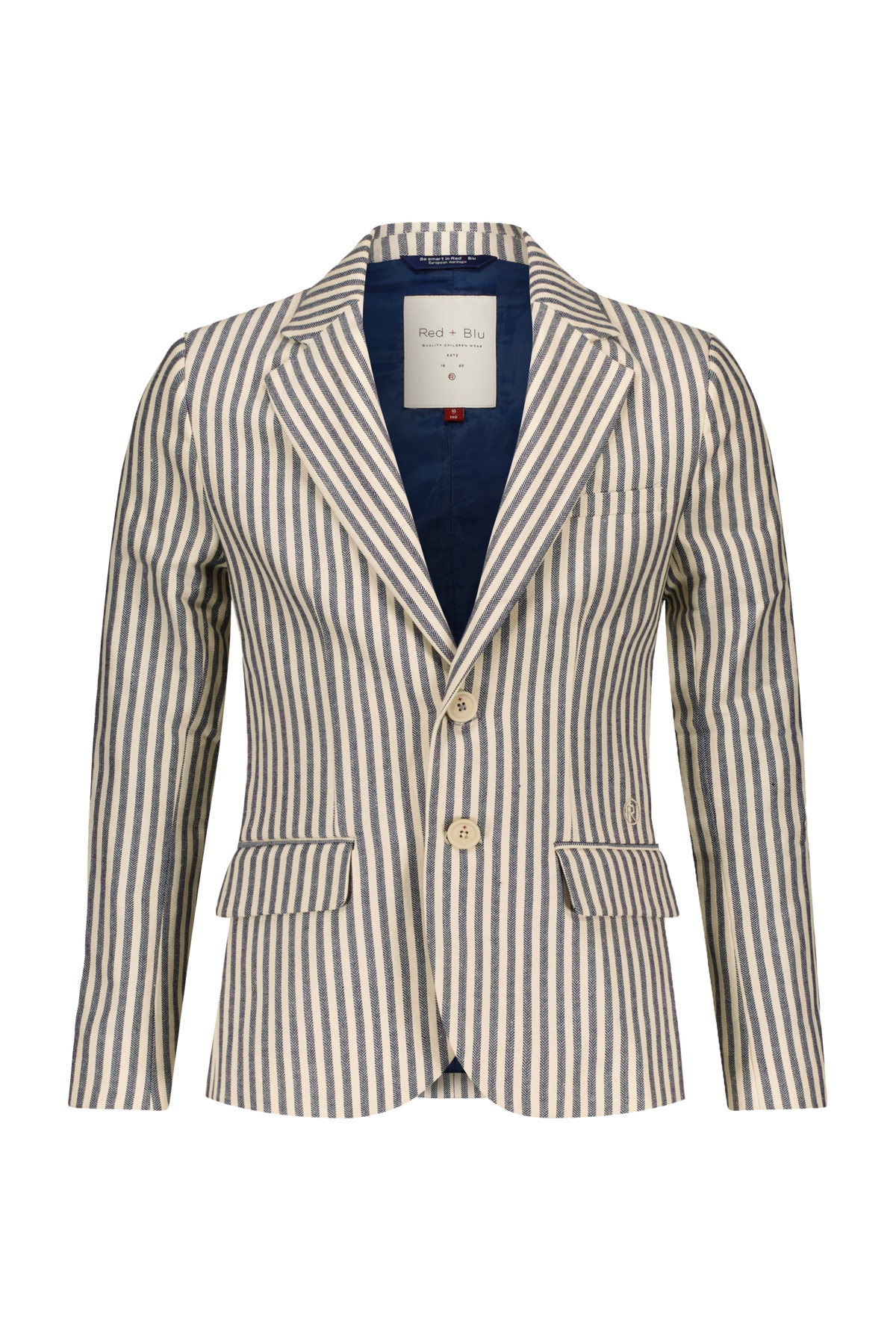 Bas blazer navy/wit streep