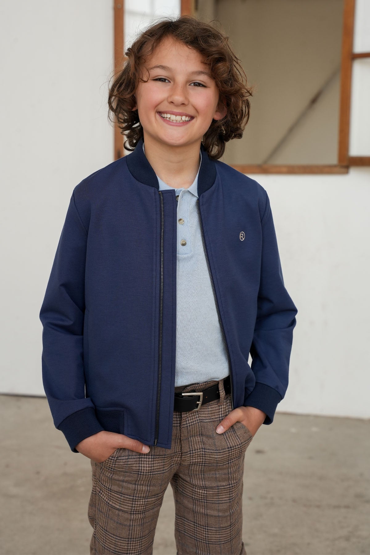 Polo PAUL gebreid Licht Blauw
