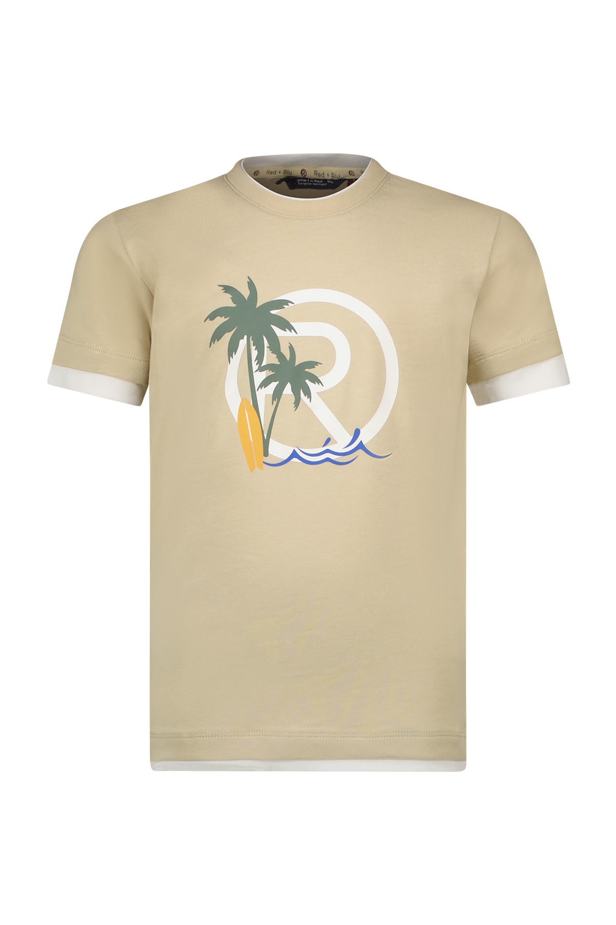T-shirt PABLO met print Zand