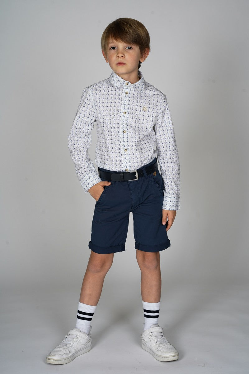 Lucas leren riem Blauw