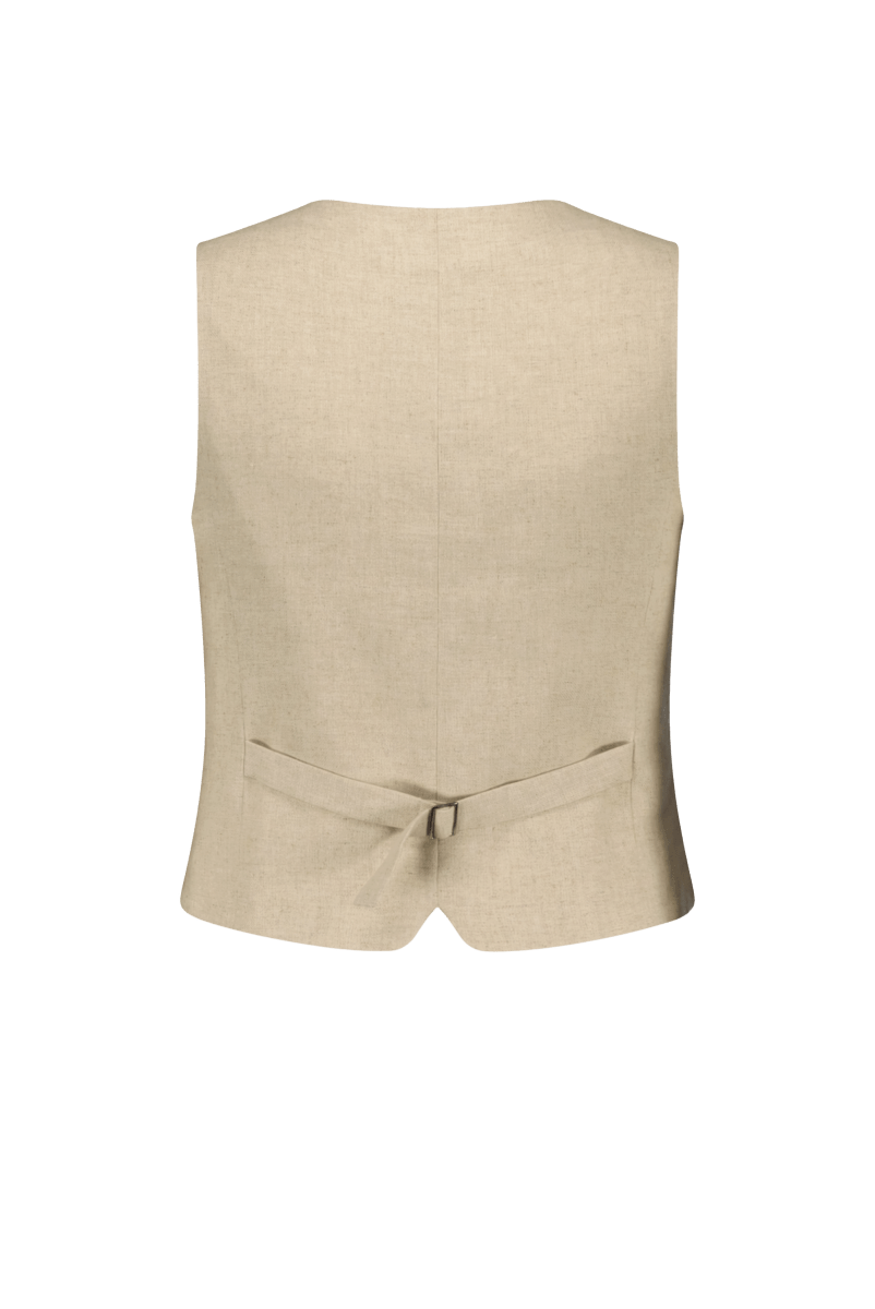 Gabe Gilet natural linnen -Gilets - Red+Blu