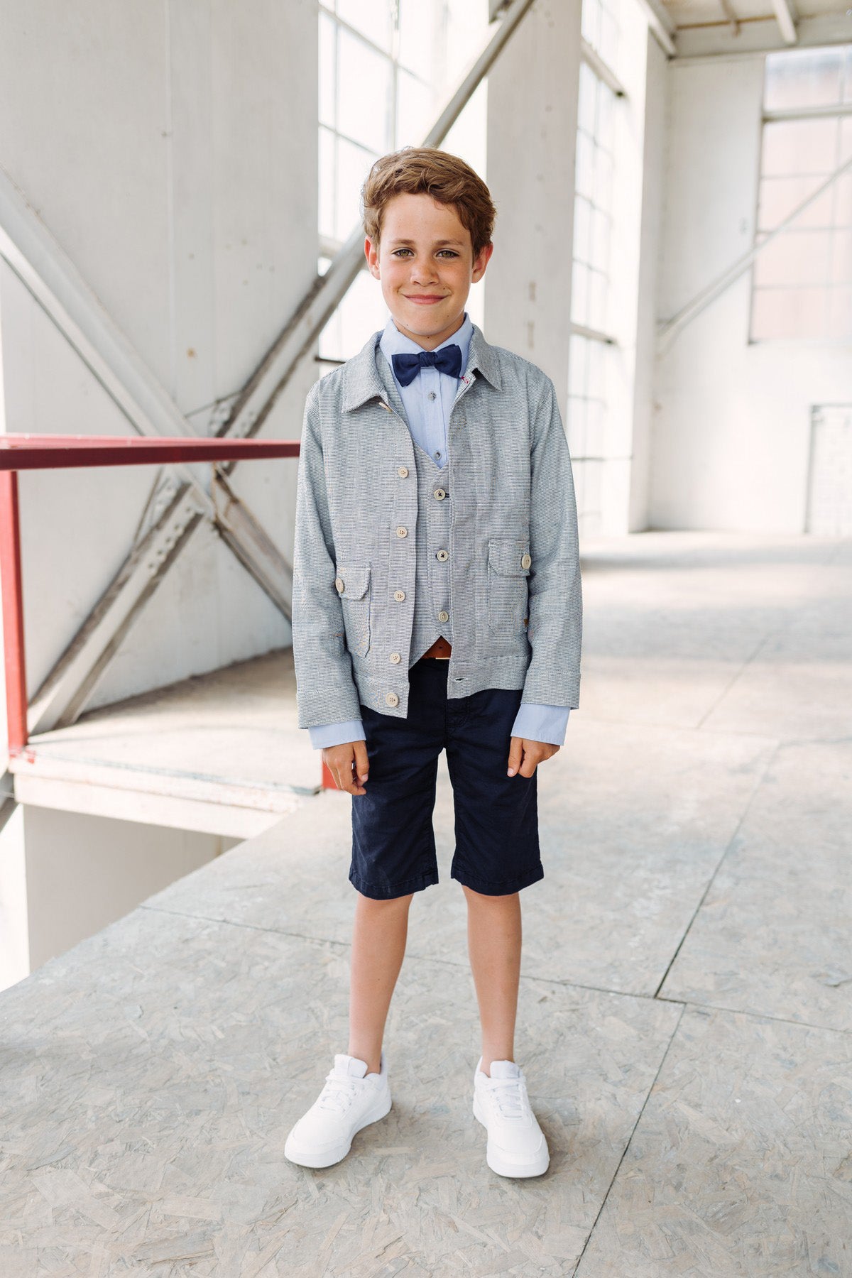 Job jacket gemeleerd navy