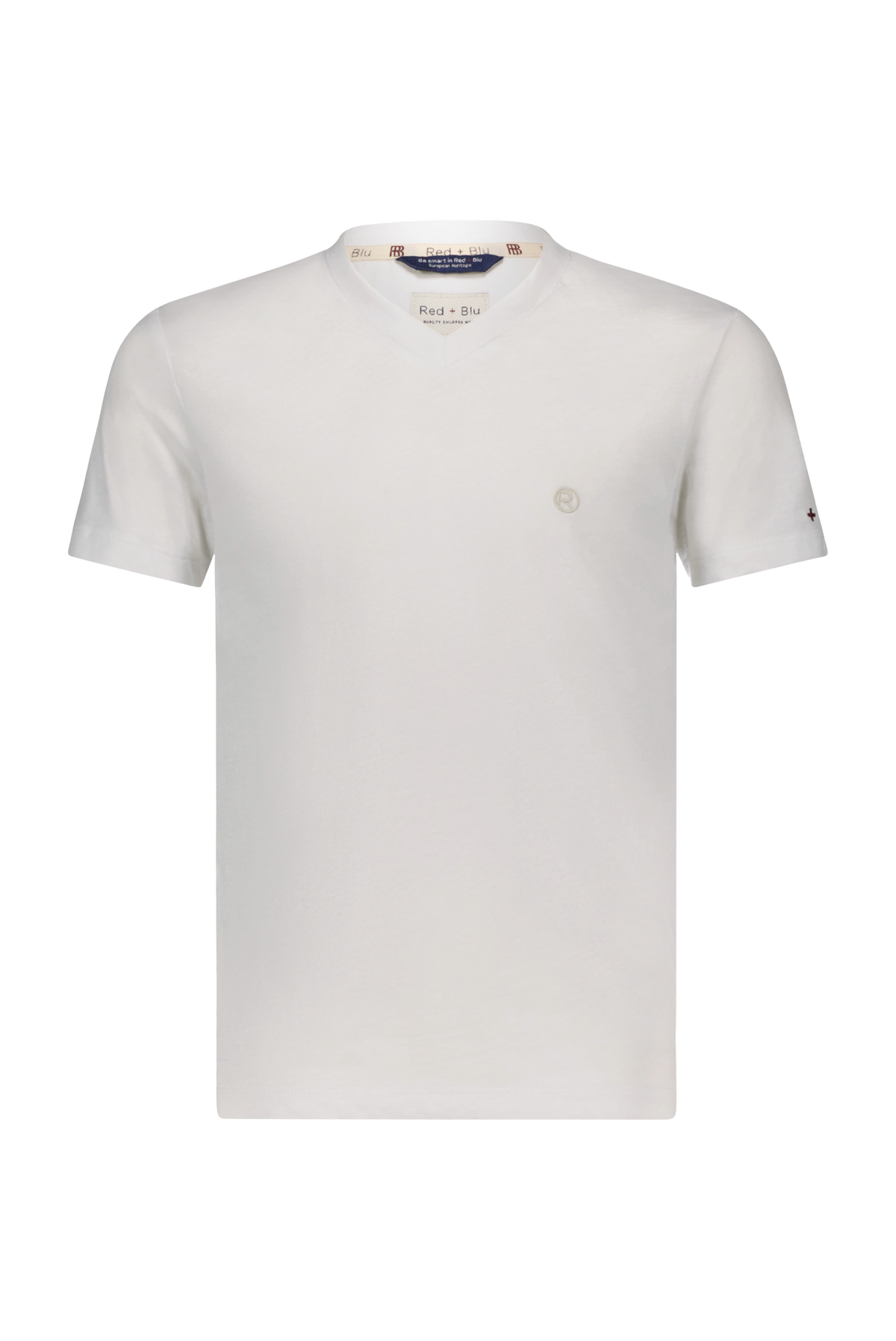 T-shirt met V-hals PIJKE Wit