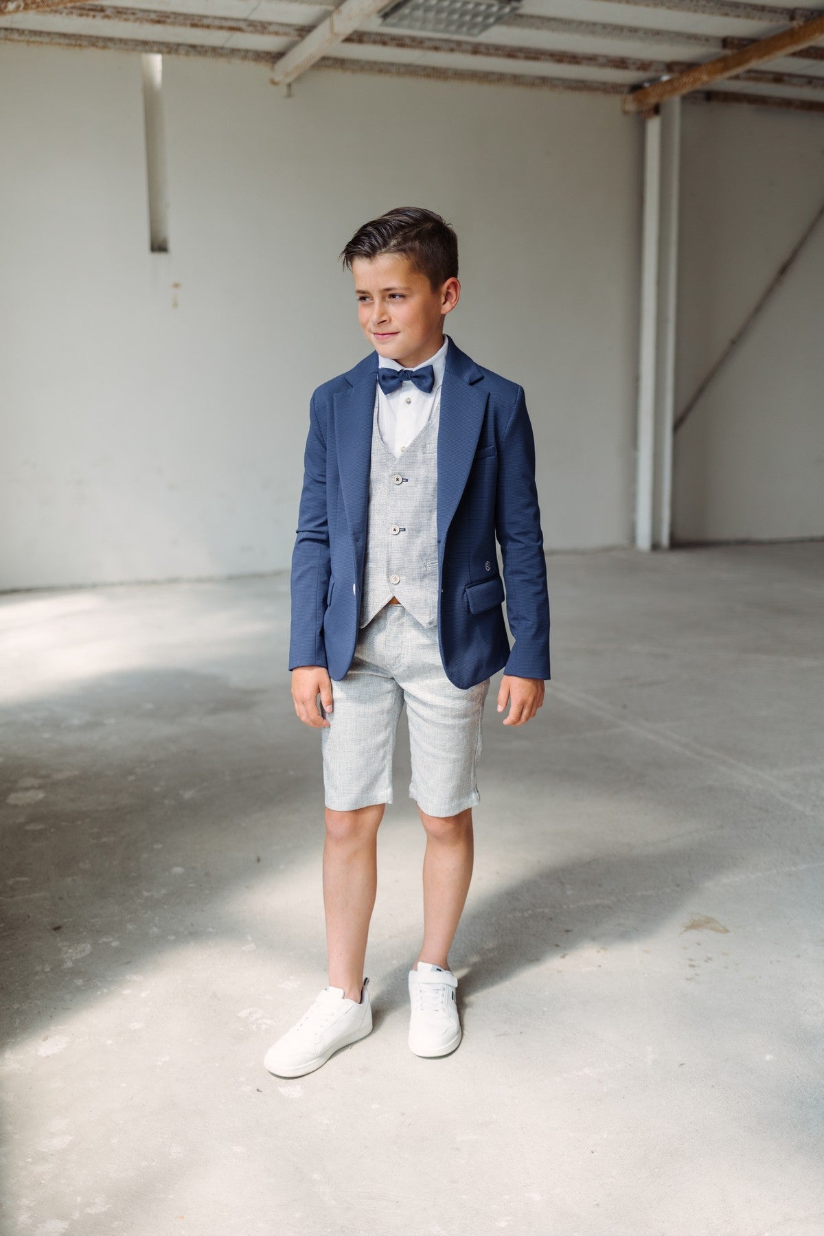 Simon bermuda gemeleerd blauw