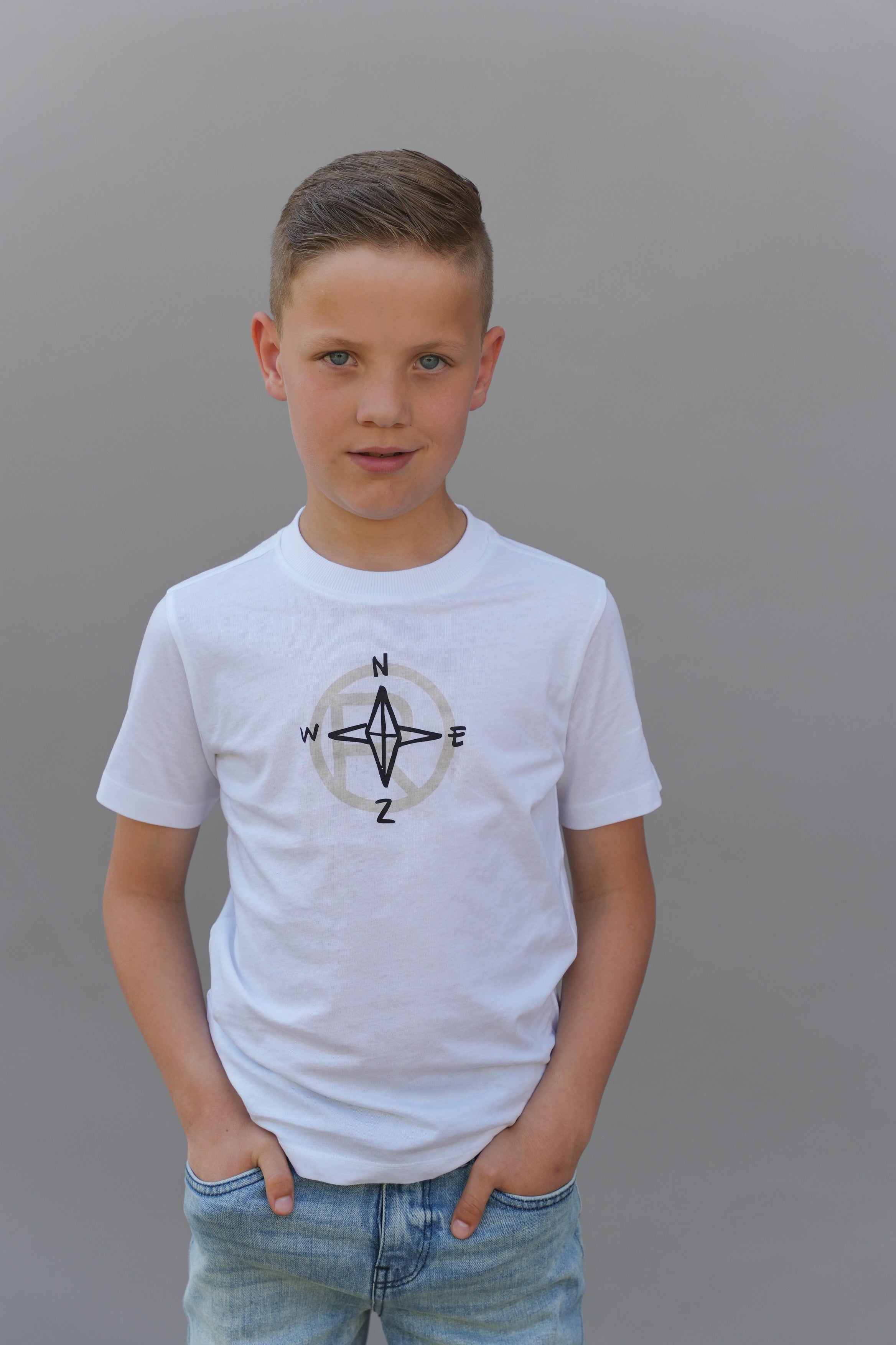 T-shirt 2-pack TOM met kompas- en logoprrint