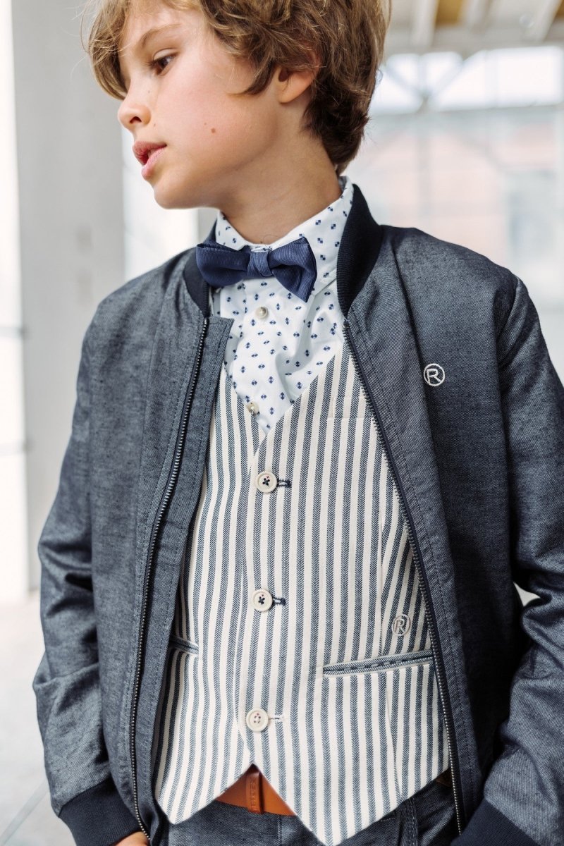 Olivier boys BOW tie + square blauw -Accessoires - Red+Blu